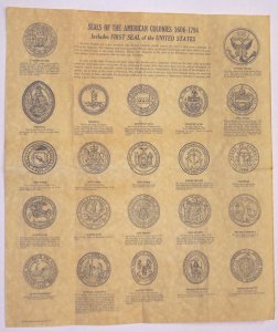 Seals of Colonies antiqued parchment replica document